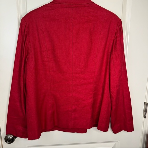 Talbots Red Women's Linen Blend Blazer Size 16 P - Picture 8 of 16